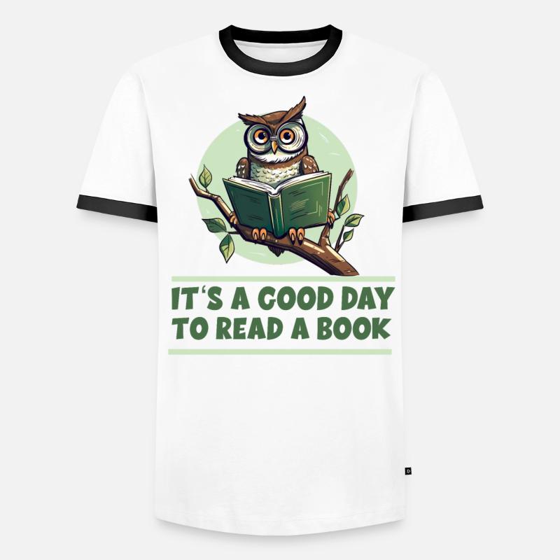 It's A Good Day To Read A Book Eule Männer Kontrast-T-Shirt