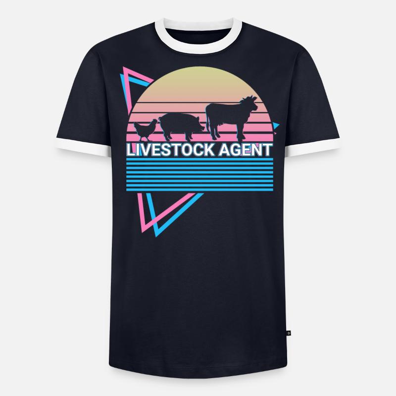 Rétro de l’élevage T-shirt contrasté Homme