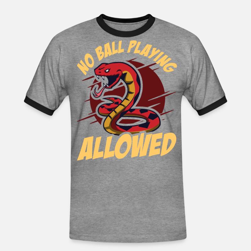 Kugelpython Schlange - Männer Kontrast-T-Shirt - Grau meliert/Schwarz