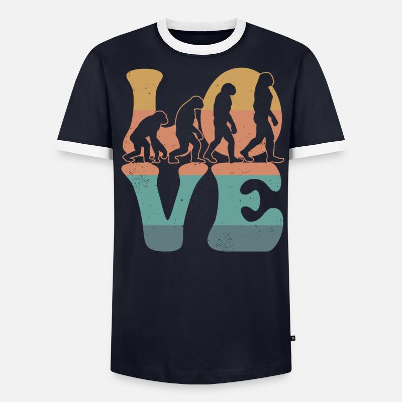 Charles Darwin Evolutionstheorie LIEBE Männer Kontrast-T-Shirt