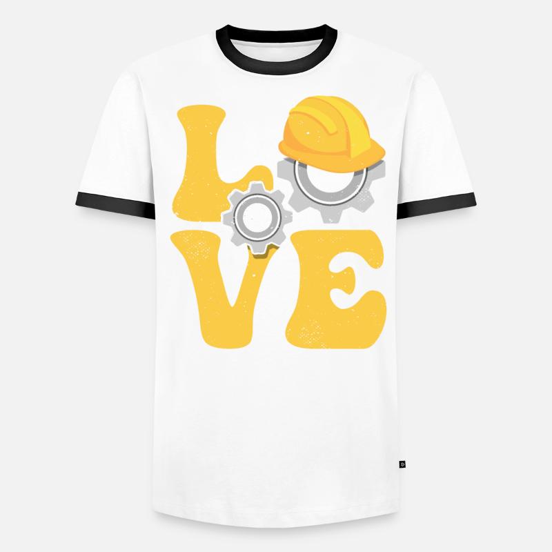 CNC Processor Machine Operator LOVE Men's Ringer Shirt