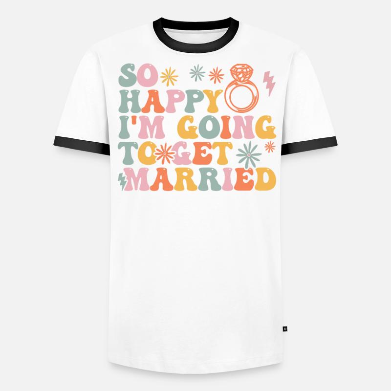 Fiançailles de douche nuptiale de mariée T-shirt contrasté Homme