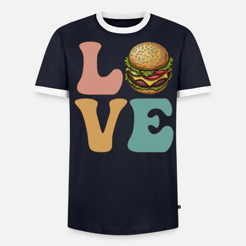 Hamburger Cheeseburger T-shirt contrasté Homme
