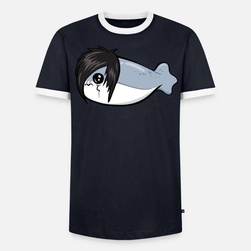 Sacabambaspis Poisson Meme Emo Gothique Goth T-shirt contrasté Homme