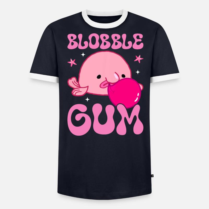 Drôle Blobfish Bubble Gum Créature De La Mer T-shirt contrasté Homme