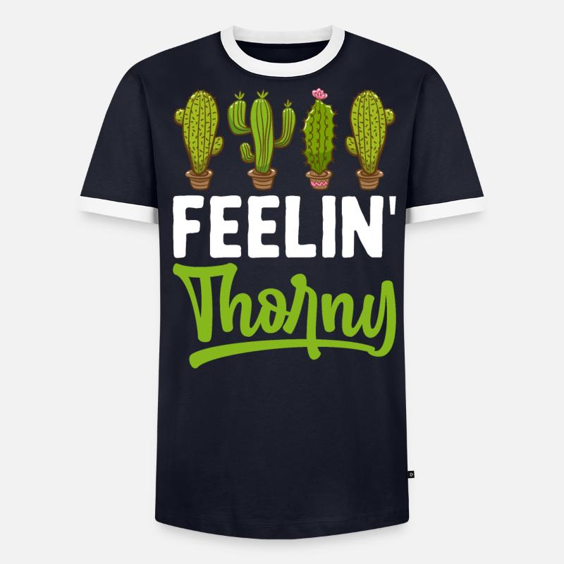 Funny Succulent Cactus Men's Ringer Shirt