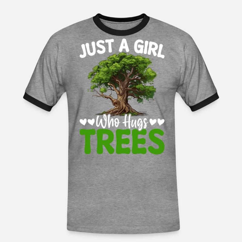 Tree hugger - Men's Ringer Shirt - heather grey/black