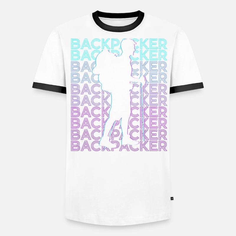Backpacker Backpacking Wandern Camping Retro Männer Kontrast-T-Shirt