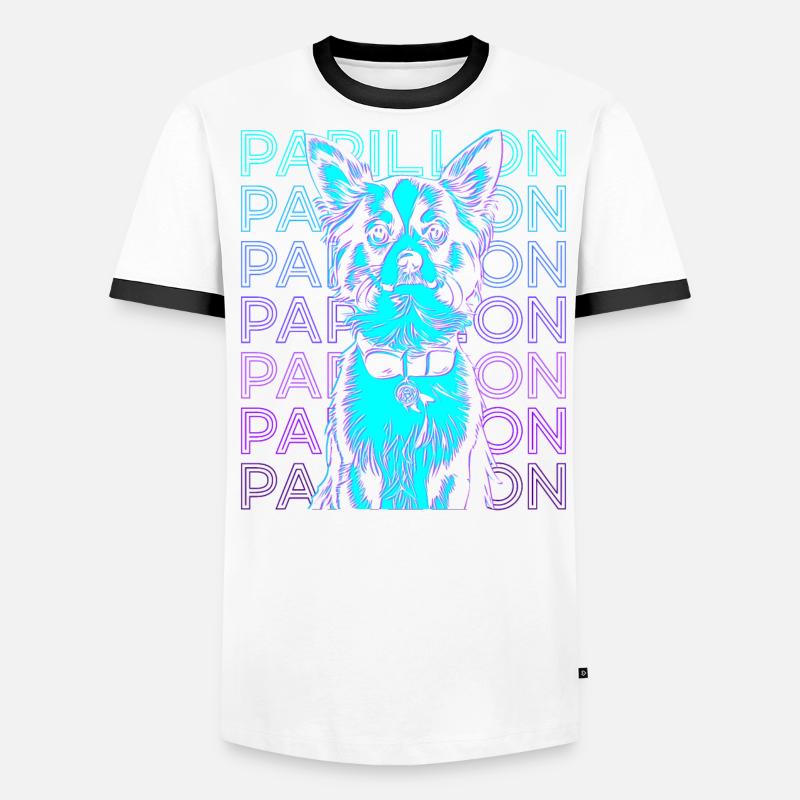Papillon Chien Rétro T-shirt contrasté Homme