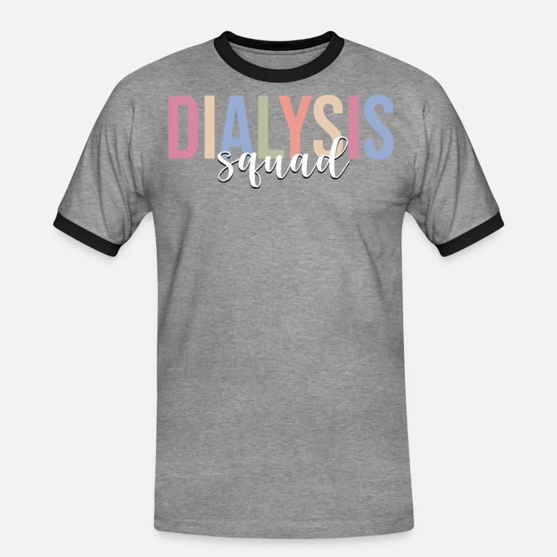 Dialyse-Techniker Dialyse-Techniker - Männer Kontrast-T-Shirt - Grau meliert/Schwarz