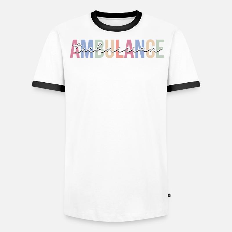 Technicien de service de secours ambulancier ambulancier T-shirt contrasté Homme