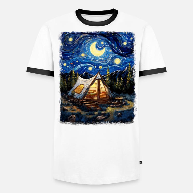 Glamping Glamper Camping Camper Starry Night Painter T-shirt contrasté Homme