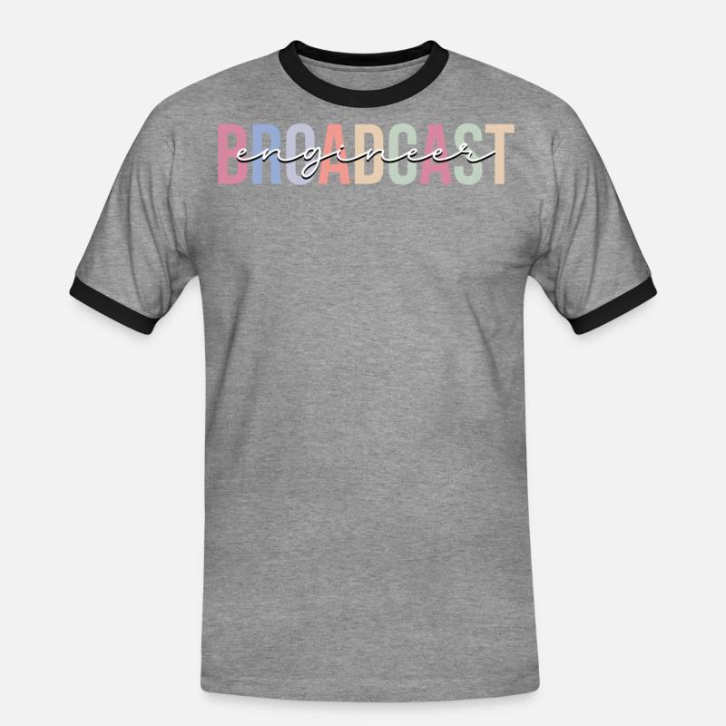 Rundfunktechniker Technik - Männer Kontrast-T-Shirt - Grau meliert/Schwarz