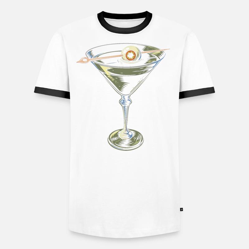Weirdcore Ästhetischer Augapfel Cocktail Strangeco Männer Kontrast-T-Shirt