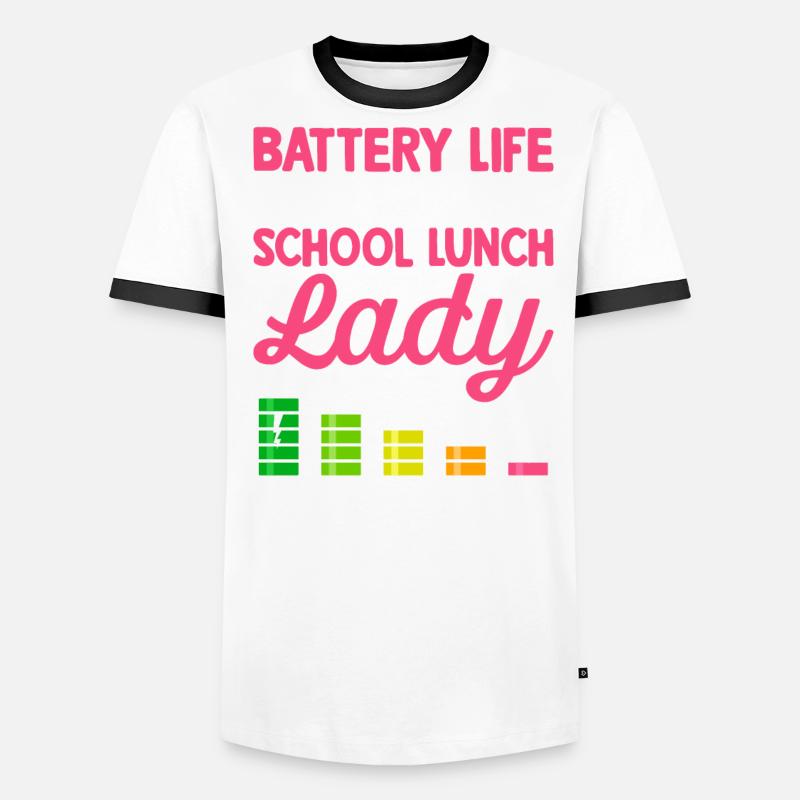 Cafeteria-Arbeiter Batterie Leben einer Schule Mit Männer Kontrast-T-Shirt