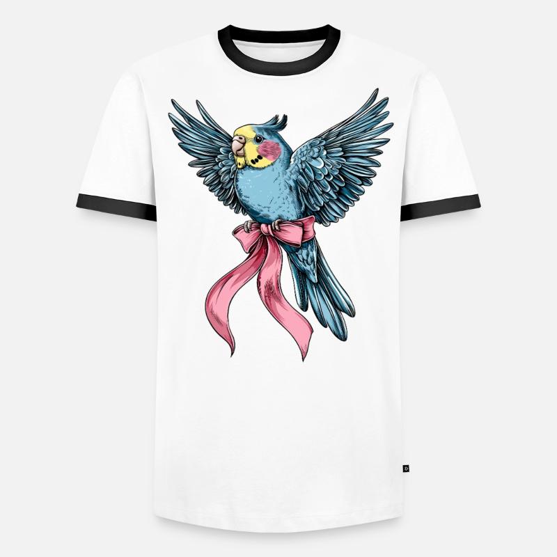 Coquette Bow Perruche Perruche Perroquet T-shirt contrasté Homme