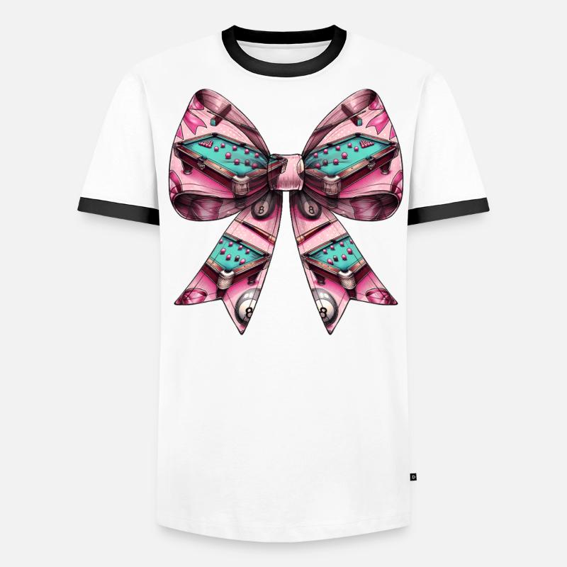 Coquette Bow Billard Table de billard Boules de queue T-shirt contrasté Homme
