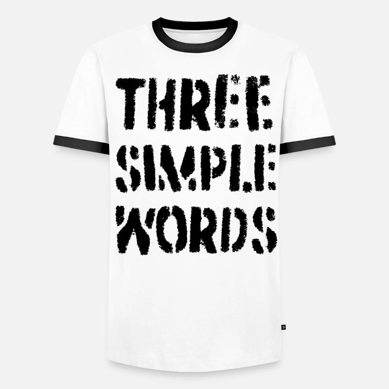 Trois mots simples T-shirt contrasté Homme