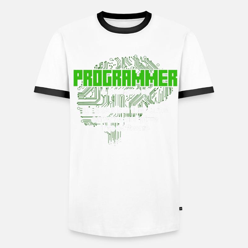 Transforme la caféine et la pizza en logiciel Software-En T-shirt contrasté Homme