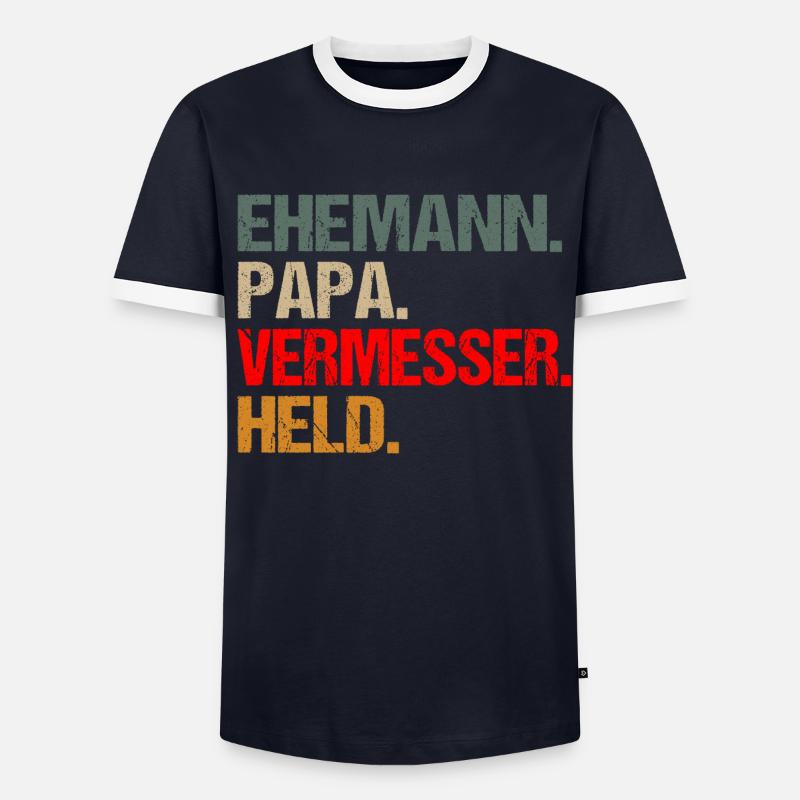 Vermesser Ehemann Papa Held - Männer Kontrast-T-Shirt - undefined
