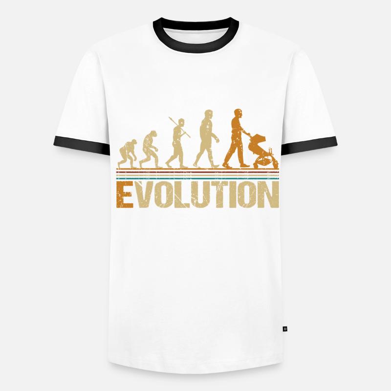 Papa père avec poussette évolution T-shirt contrasté Homme