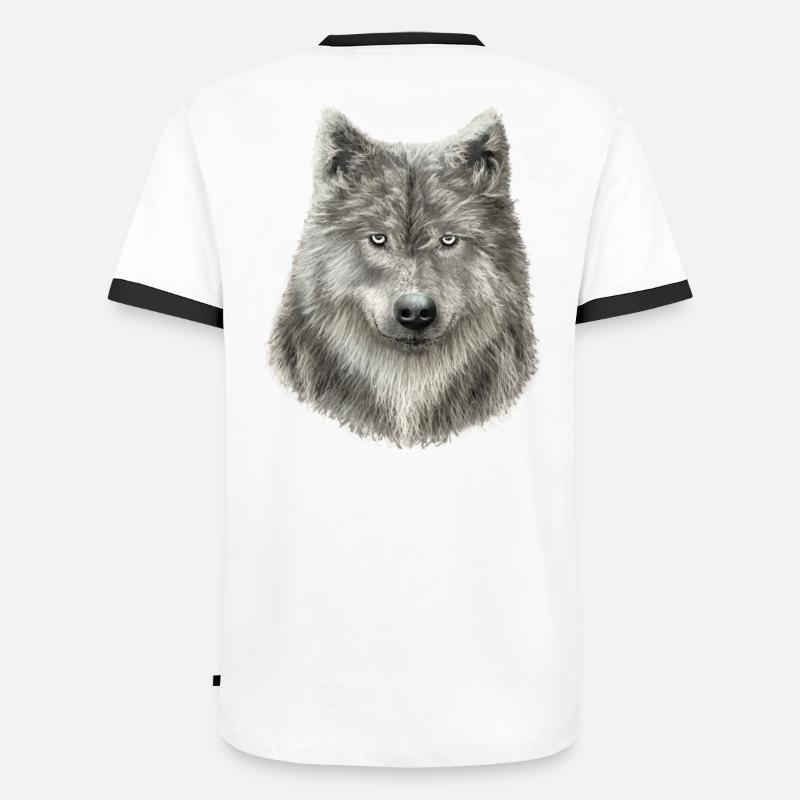 Grey Wolf Sketch Men's Ringer Shirt