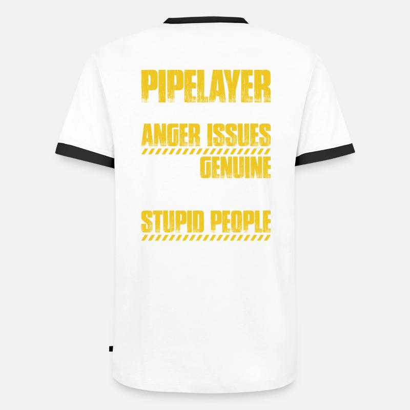 Pipeline Builder Pipeline Construction Pipelayer Men's Ringer Shirt