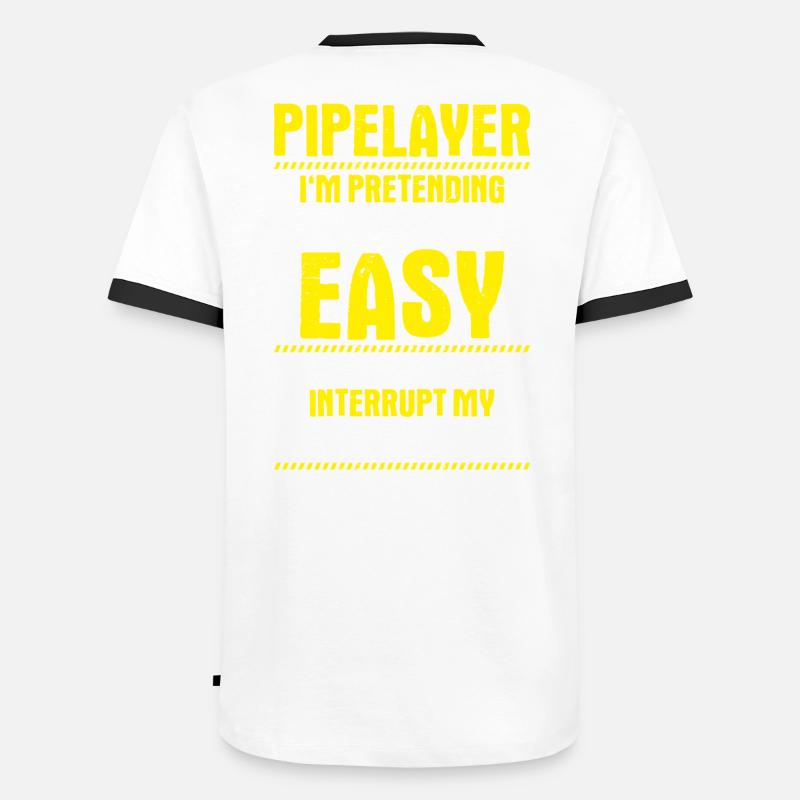 Pipeline Constructor Pipeline Construction Pipelayer Men's Ringer Shirt