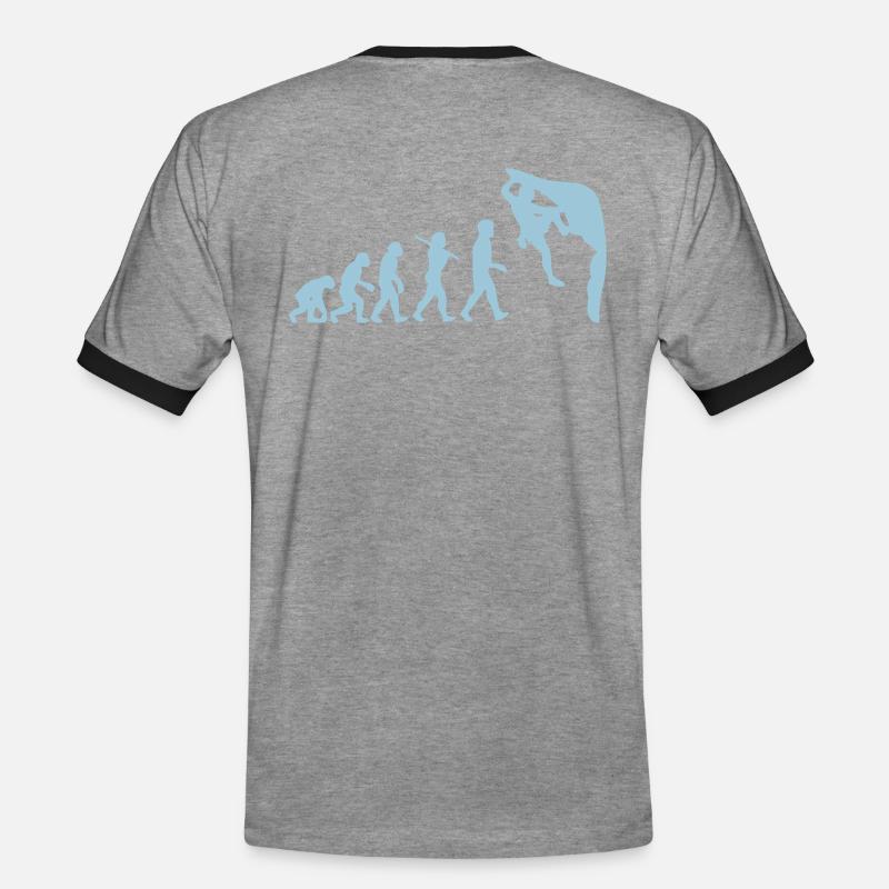 Humanoide Evolution - Männer Kontrast-T-Shirt - Grau meliert/Schwarz