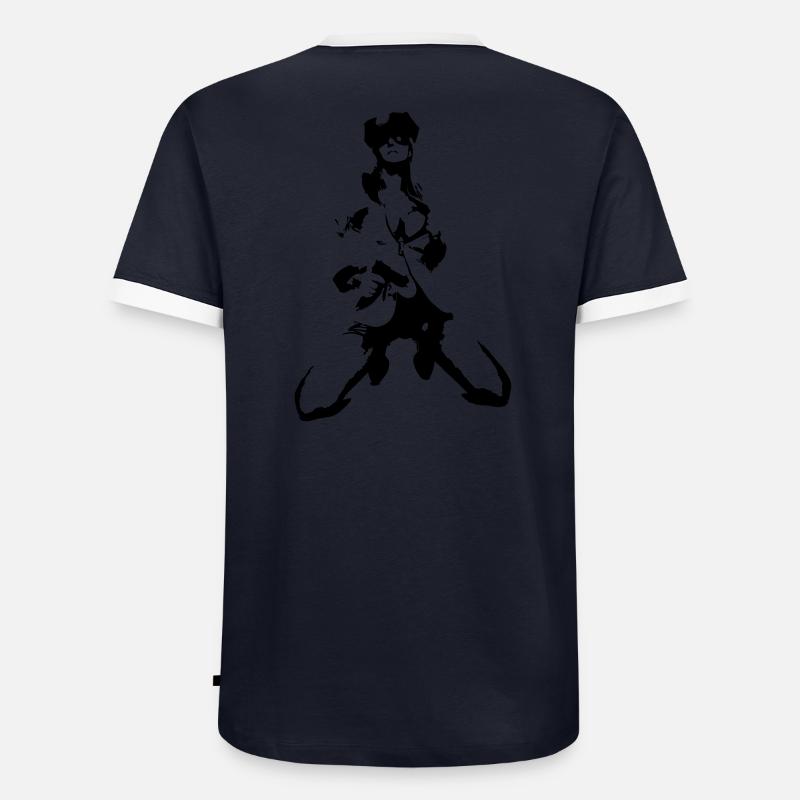 Frau mit Waffe T-shirt contrasté Homme