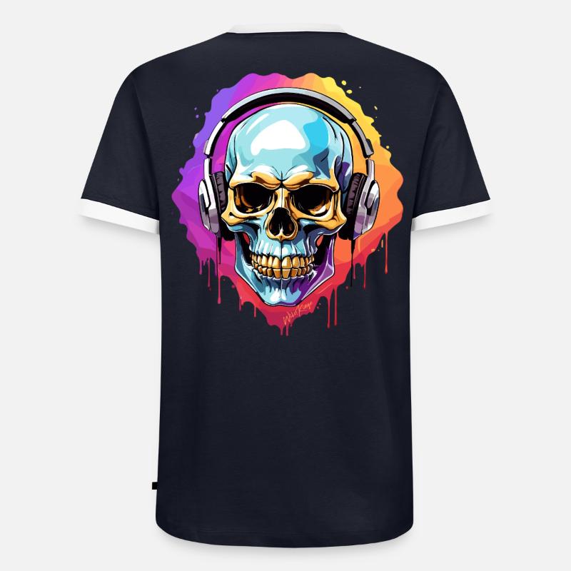 Kopfhörer Männer Kontrast-T-Shirt