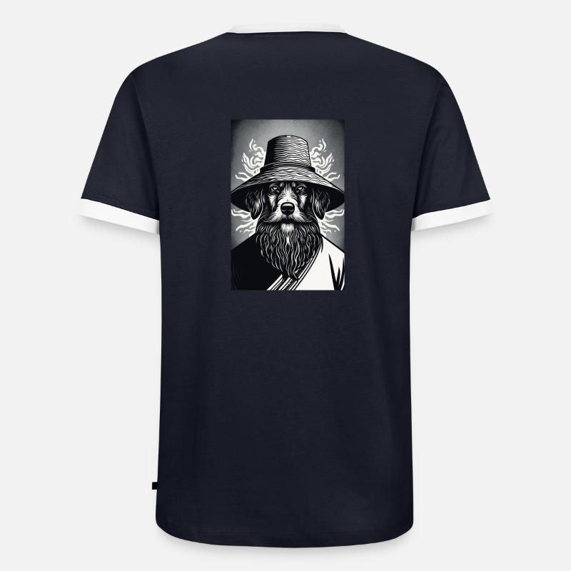 Der wachsame Hund Männer Kontrast-T-Shirt