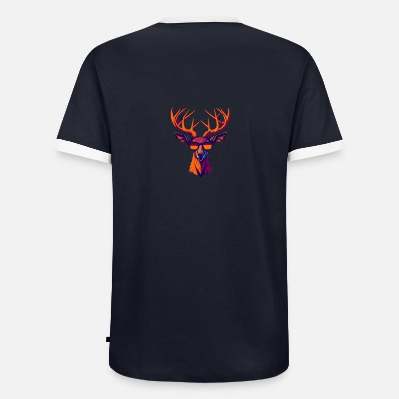 Retro-Hirsch-Revolte Männer Kontrast-T-Shirt