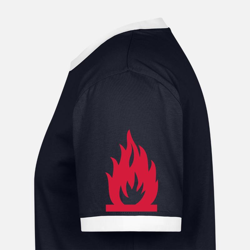Flamme de feu T-shirt contrasté Homme