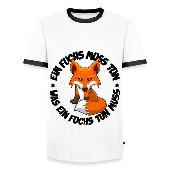 Ein Fuchs muss tun was ein Fuchs tun muss - Männer Kontrast-T-Shirt - Weiß/Schwarz - Vorne - AI Model Female 172 light (172cm) & AI Model Male 178 dark (178cm)