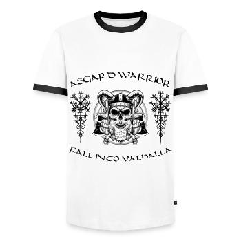Asgard Warrior - Men's Ringer Shirt - white/black - Front - AI Model Female 172 light (172cm) & AI Model Male 178 dark (178cm)