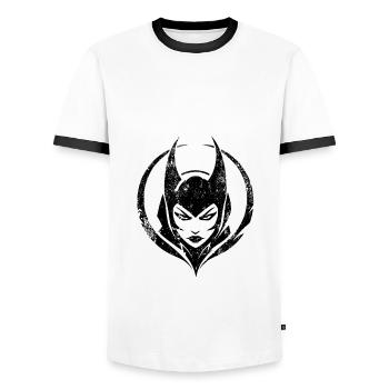 Orthophoniste le jour, super-héros la nuit - T-shirt contrasté Homme - blanc/noir - Devant - AI Model Female 172 light (172cm) & AI Model Male 178 dark (178cm)