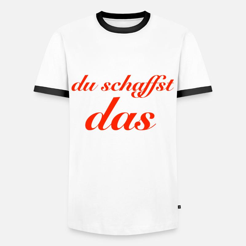 du schaffst das - Männer Kontrast-T-Shirt - Weiß/Schwarz