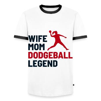 Joueur de ballon chasseur Maman Femme Légende Drôle - T-shirt contrasté Homme - blanc/noir - Devant - AI Model Female 172 light (172cm) & AI Model Male 178 dark (178cm)