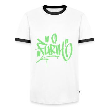 Fürth T Shirt Graffiti - Männer Kontrast-T-Shirt - Weiß/Schwarz - Vorne - AI Model Female 172 light (172cm) & AI Model Male 178 dark (178cm)
