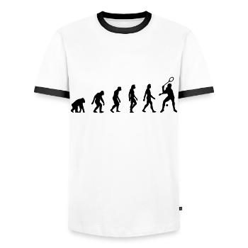 L évolution de squash - T-shirt contrasté Homme - blanc/noir - Devant - AI Model Female 172 light (172cm) & AI Model Male 178 dark (178cm)