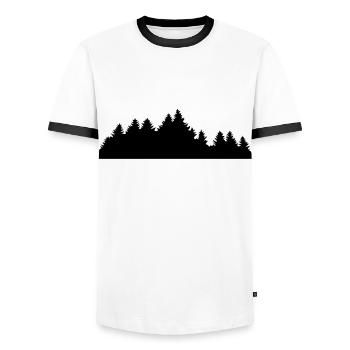 Bois, forêt, nature - T-shirt contrasté Homme - blanc/noir - Devant - AI Model Female 172 light (172cm) & AI Model Male 178 dark (178cm)