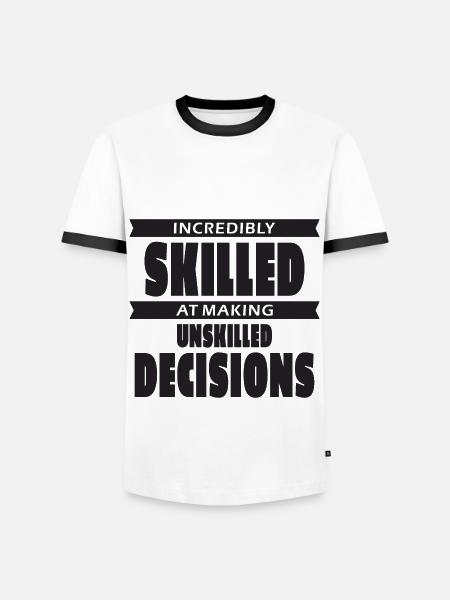 Des décisions incroyablement maladroites - T-shirt contrasté Homme - blanc/noir