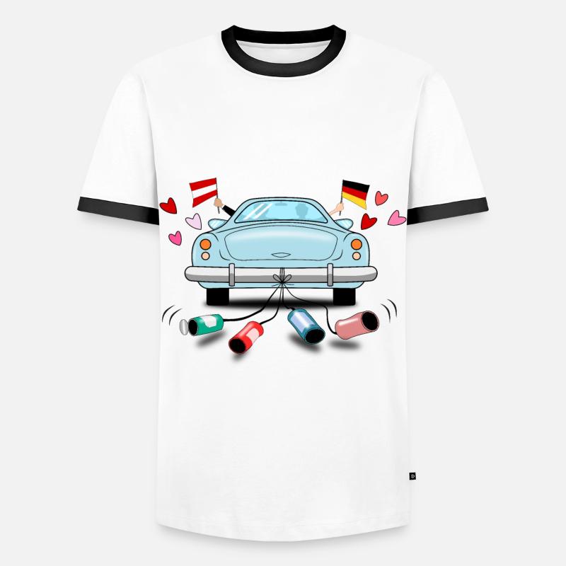 Austria Germany Wedding - Men's Ringer Shirt - white/black