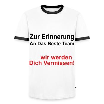 Zur Erinnerung an das beste Team wir werden dich - Männer Kontrast-T-Shirt - Weiß/Schwarz - Vorne - AI Model Female 172 light (172cm) & AI Model Male 178 dark (178cm)