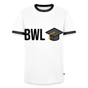Betriebswirtschaftslehre Studium BWL - Männer Kontrast-T-Shirt - Weiß/Schwarz - Vorne - AI Model Female 172 light (172cm) & AI Model Male 178 dark (178cm)
