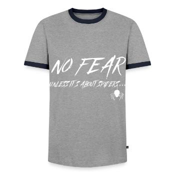 Pas de peur - T-shirt contrasté Homme - gris/marine  - Devant - AI Model Female 172 light (172cm) & AI Model Male 178 light (178cm)