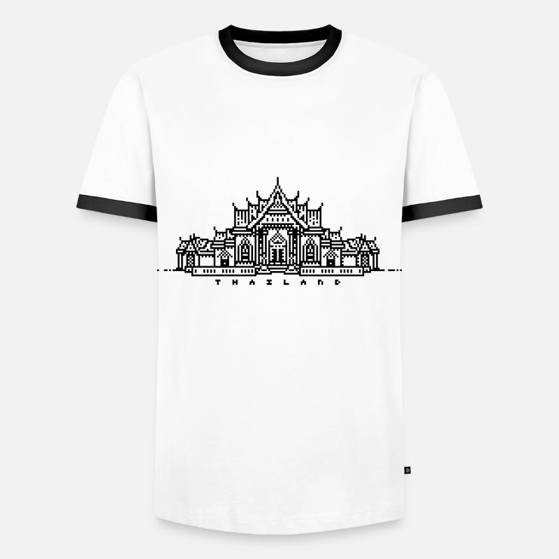1bit pixel thailand - Men's Ringer Shirt - white/black