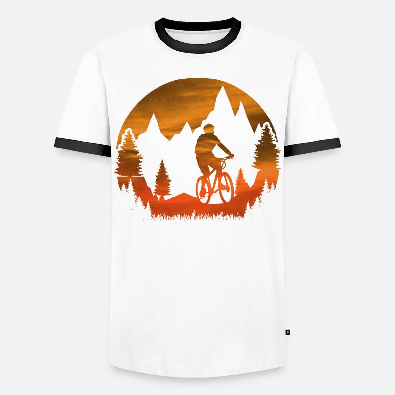 MTB Radfahrer Geschenk - Männer Kontrast-T-Shirt - Weiß/Schwarz