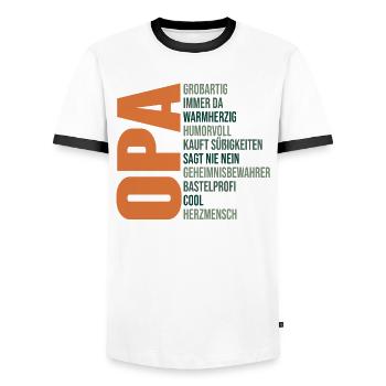 Opa Geschenk Großvater - Männer Kontrast-T-Shirt - Weiß/Schwarz - Vorne - AI Model Female 172 light (172cm) & AI Model Male 178 dark (178cm)